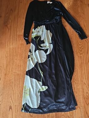 Altuzarra for Target Black Maxi Dress with White Floral Print